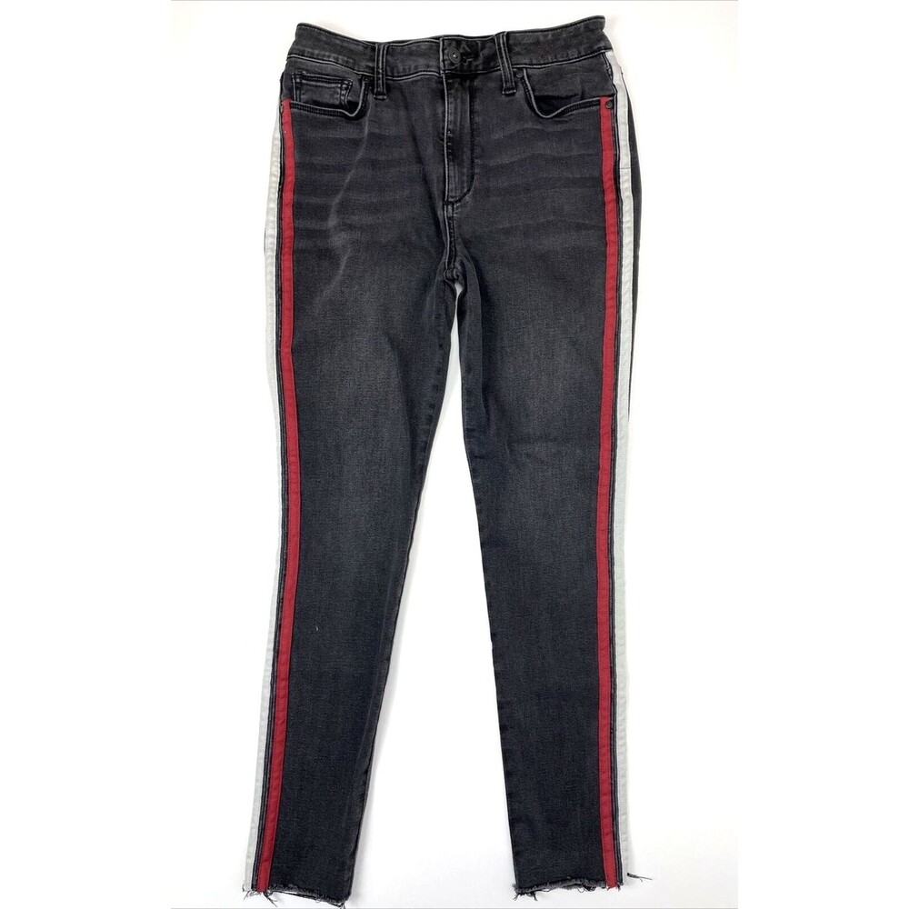Joe’s Charlie High Rise Skinny Ankle Side Stripe Black Stretch Jeans Women’s 28